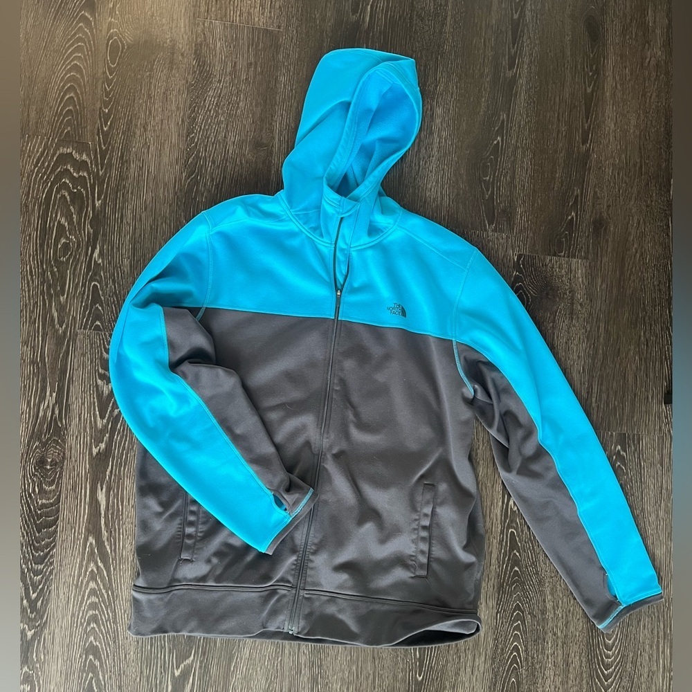 The North Face Blue and Gray Hoodie